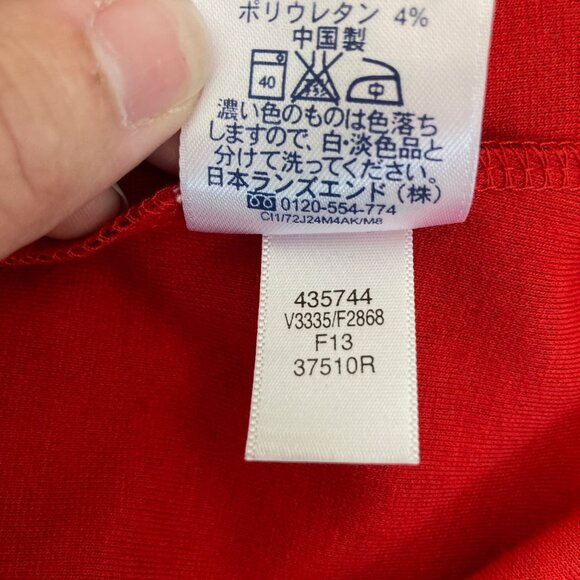 Lands End Dress Womens Large Red Jersey Faux Wrap Graphic Print Career Office - Picture 10 of 10